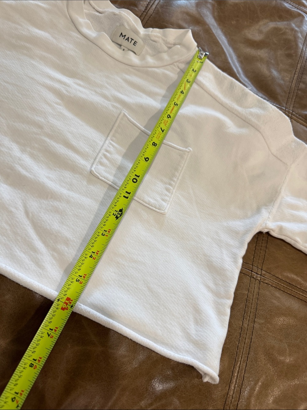MATE the Label Cream Crewneck Sweatshirt Cropped Small - Picture 3 of 9